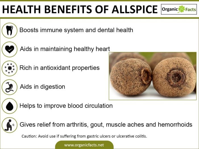  en infographic om hälsofördelarna med allspice