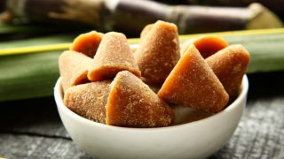 Delicious jaggery cookies served in a white bowl