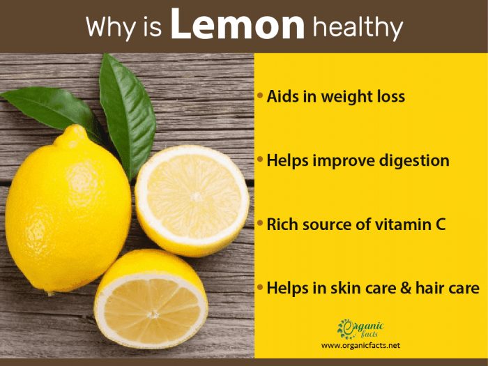 Health benefits of lemon infographic