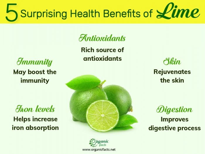 Sundhedsfordele ved lime infografik