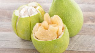 Close-up view of pomelo fruit